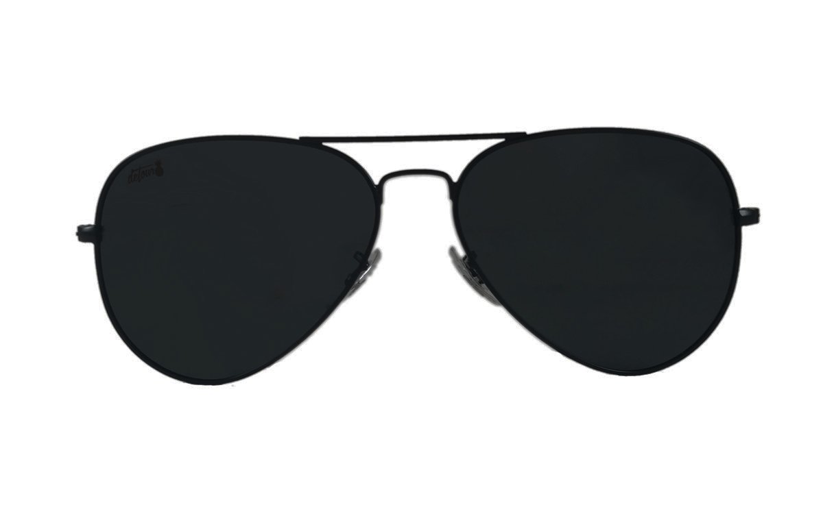 Dark black aviator sunglasses on sale