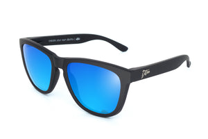 Mattschwarz - Electric Blue Lens Polarized - Essentials 