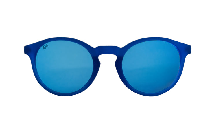 Kids Mattschwarz - Electric Blue Lens