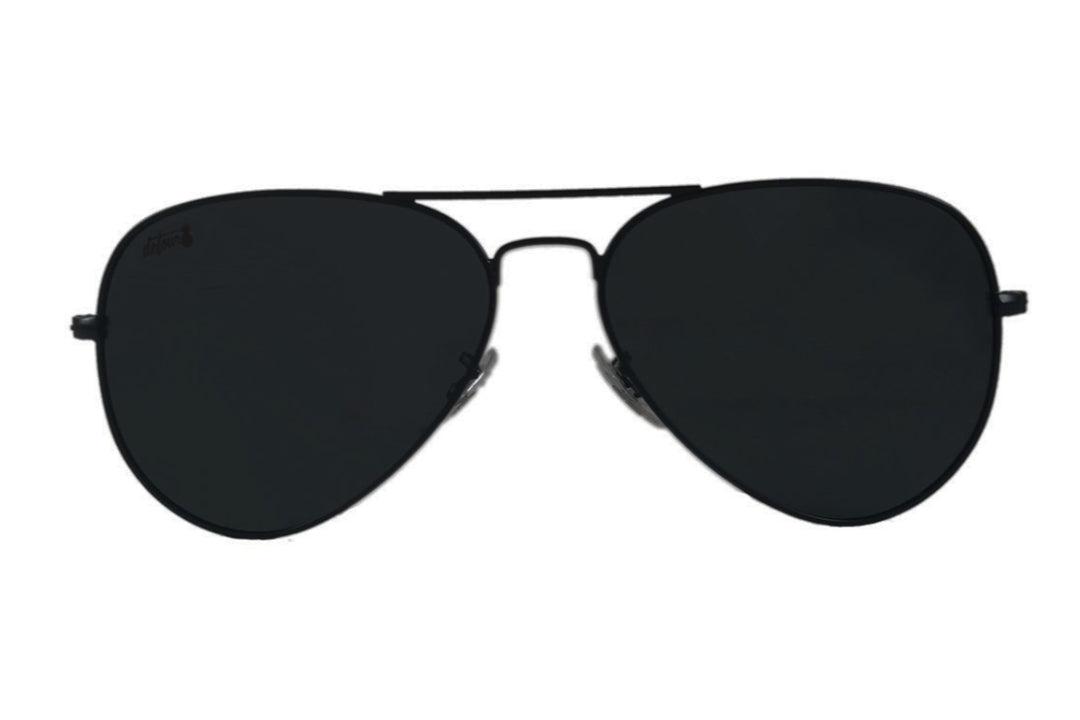 Jet black aviator sunglasses on sale