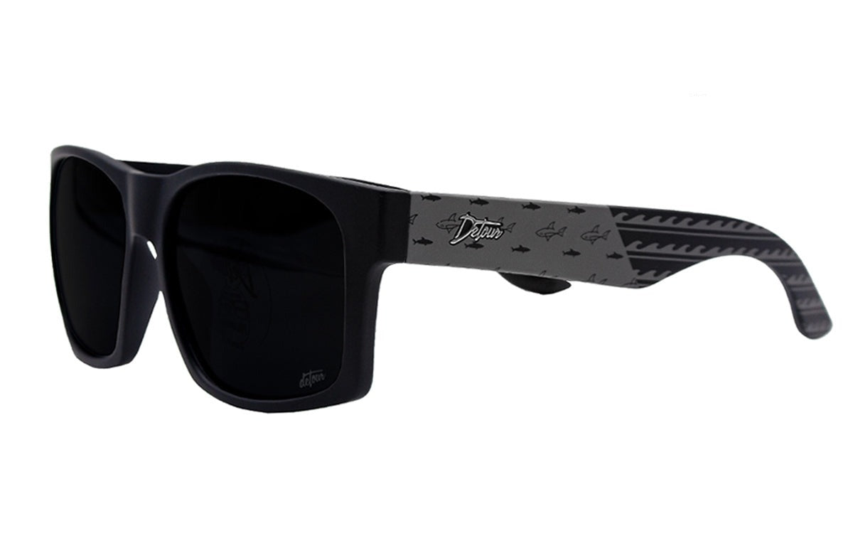 Big Kahuna - Driftwood - Jet Black Polarized, Detour Sunglasses