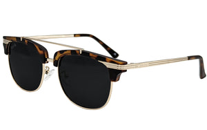 Tortoise Shell Gold - Jet Black Lens Polarized - Castaway